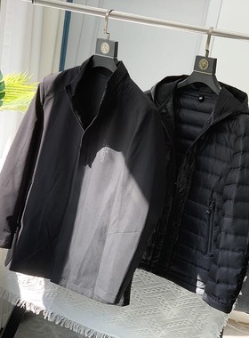 一衣三穿 秒变两件！可脱内胆！90白鸭绒男士连帽中长羽绒服F1013