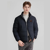 立领双面穿轻便短款 两面穿 男士 秋冬季 羽绒服外套F1020 90白鹅绒