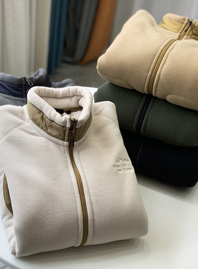 巨保暖 299欧元！YKK拉链 羊羔绒加厚立领男士夹克秋冬外套X0048