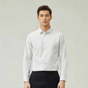 男士 品牌原单春季 修身 白色长袖 A3053 三防科技 衬衫 防皱防污防尘