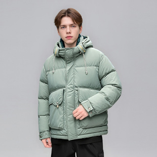 连帽休闲羽绒服防寒外套F1103 男士 90鸭绒 加厚防风保暖冬季