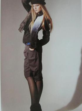 清！  时尚年代SSND 修身显瘦薄款羊毛呢中裤/五分裤靴裤