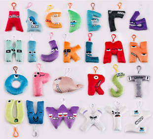 跨境热销Alphabet Lore字母传说毛绒挂件公仔儿童启蒙教育玩偶