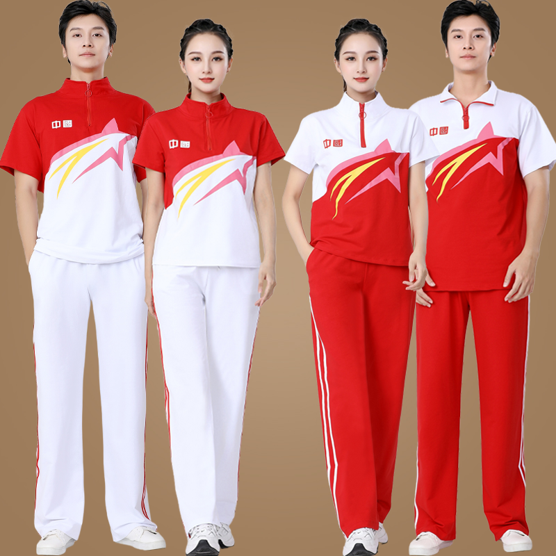 广场舞运动服套装中国风亮丽多彩