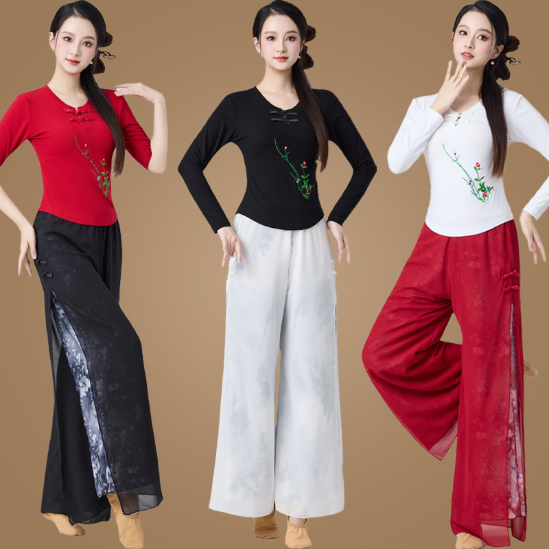 广场舞古典民族舞蹈服青衫落美衣