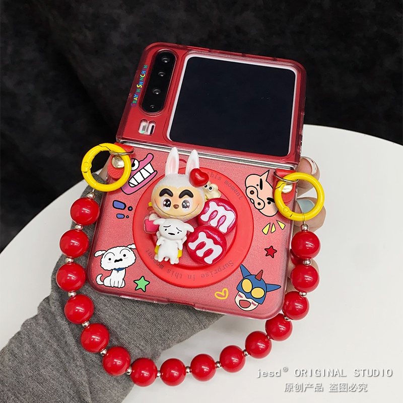 趣味卡通蜡笔小新小白狗狗磁吸支架适用荣耀MagicVFlip2华为Pocket2/s折叠屏novaFlip新款PuraX典藏版手机壳