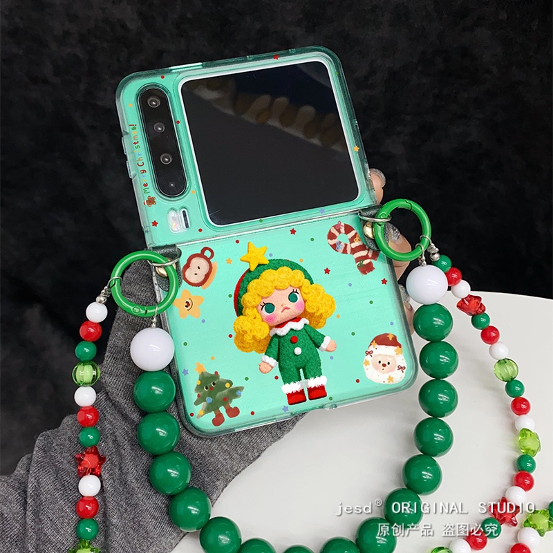 绿色圣诞树萌系可爱茉莉女孩适用荣耀MagicVFlip2华为Pocket2/s折叠屏novaFlip新款PuraX典藏版手机壳套