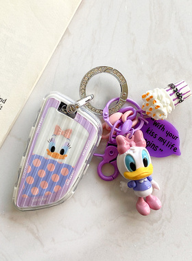 紫色鸭适用宝马刀锋款5系钥匙套x4x6女320Li包X5新X1X3壳530扣7x2