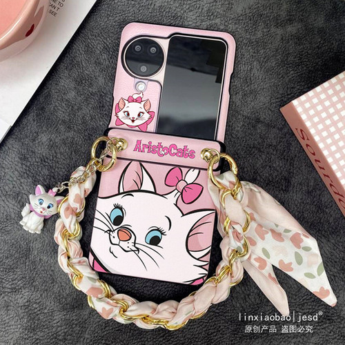 铰链全包适用于OPPOFindN3Flip手机壳findn2flip保护套oppo小折叠屏新款n3flip可爱玛丽猫丝巾手链斜挎女
