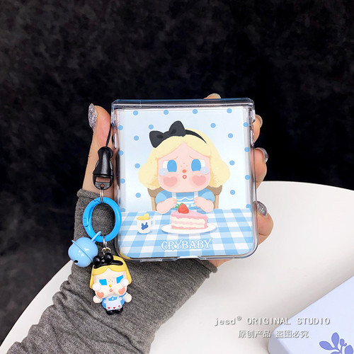 爱丽丝哭娃适用三星zflip7654手机壳novaflip折叠屏PuraX透明小米mixflip2新款pocket2/s可爱n3flip荣耀vflip