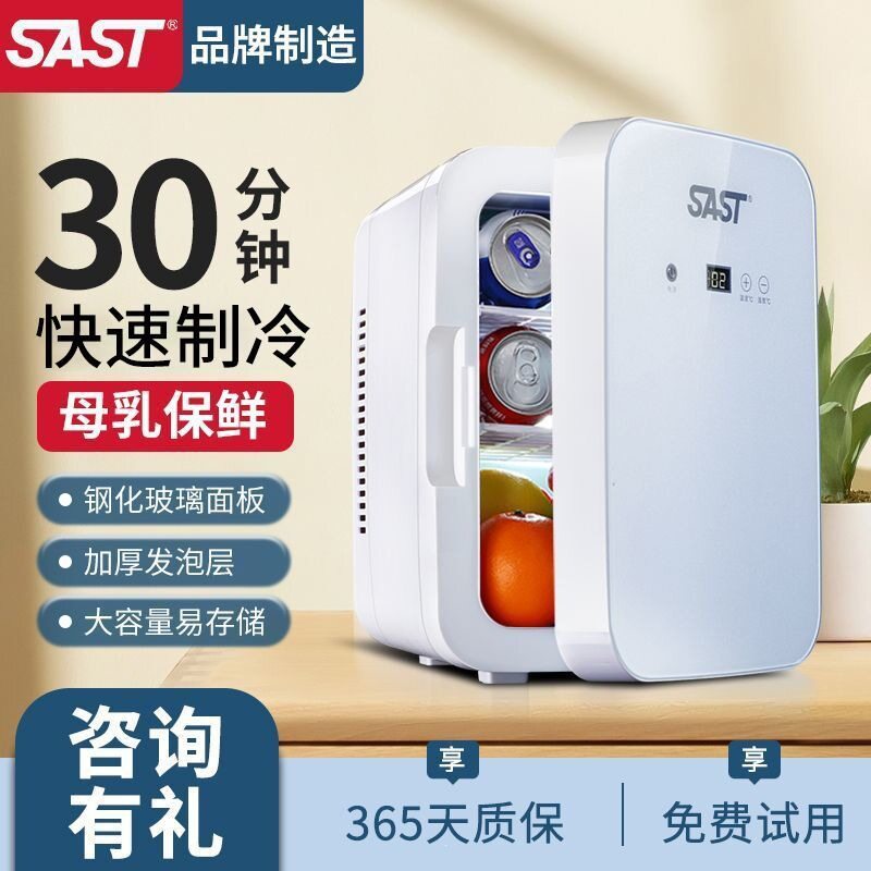 SAST迷你小冰箱MINI学生宿舍办公小型母乳单人用冷藏箱车载家用