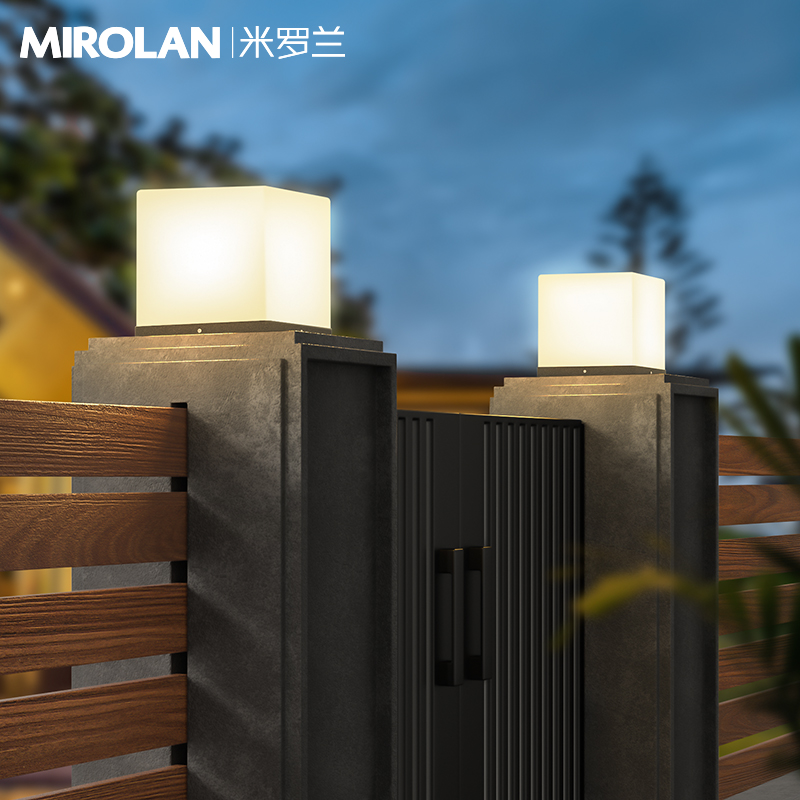 米罗兰柱头灯接电款/太阳能二用