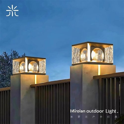 太阳能接电一体门柱灯，阴天可亮