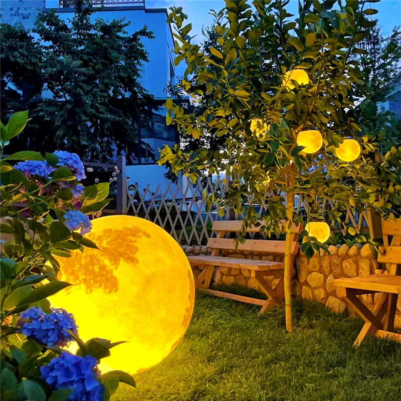 太阳能庭院灯月球灯造是别野草坪灯户外网红景观灯室外草地埋灯防