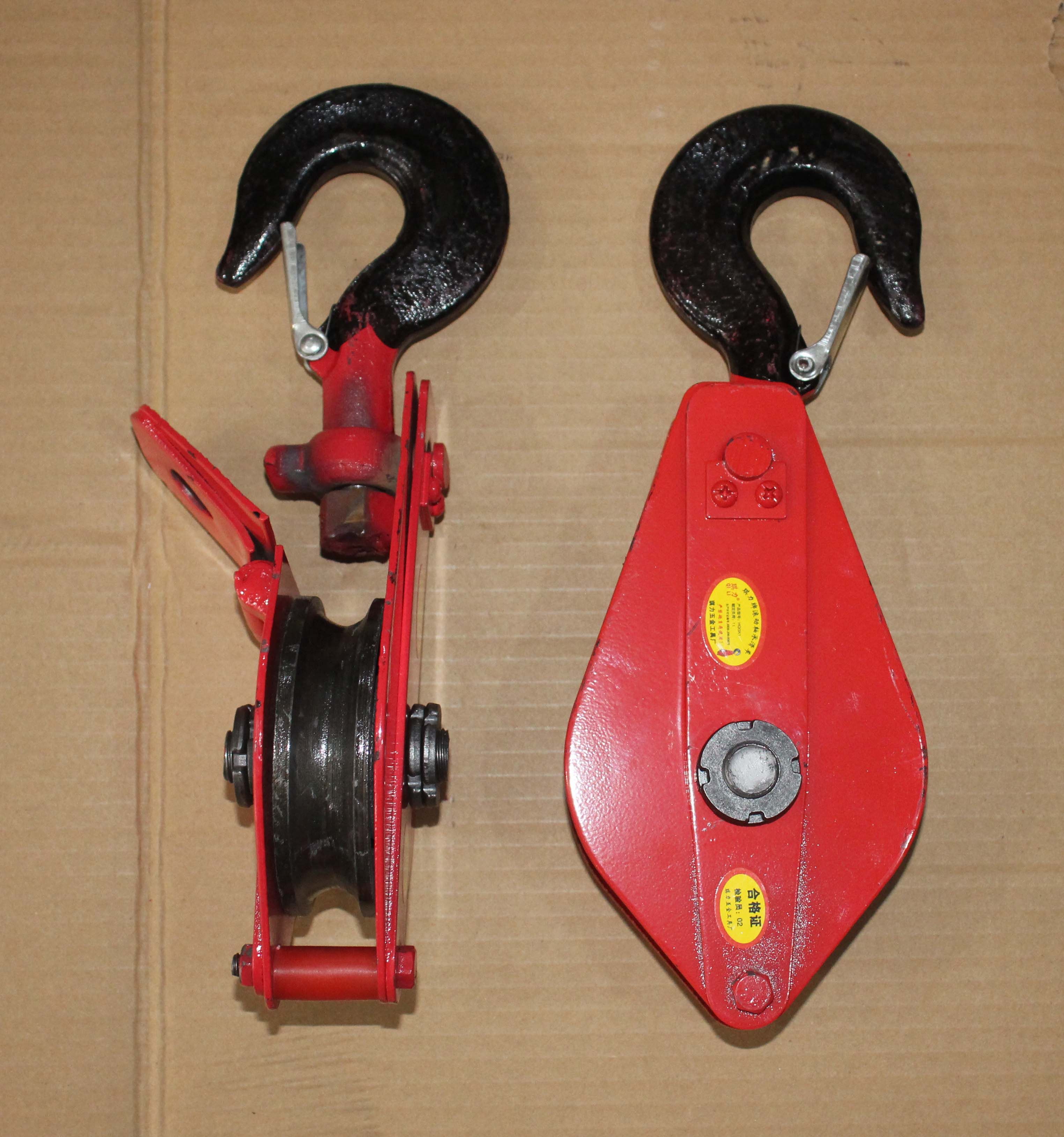 精品双轴承高速起重铁滑车钢丝绳吊机滑轮吊钩吊环滑车轮1吨3吨5