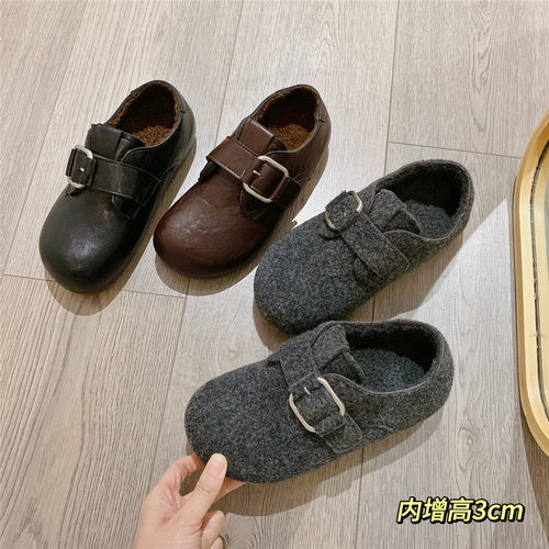 复古毛毛鞋保暖内增高勃肯鞋女2025冬季新款韩版加绒单鞋棉鞋女鞋