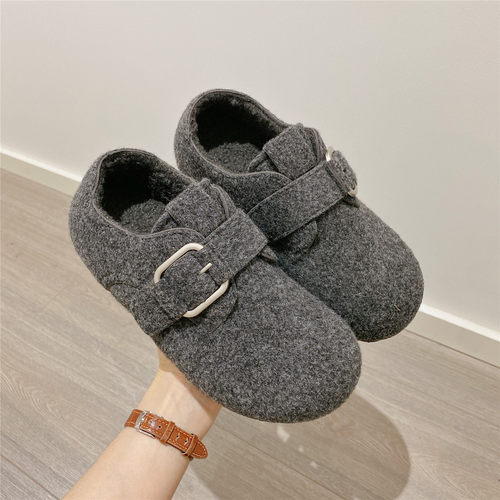 复古毛毛鞋保暖内增高勃肯鞋女2025冬季新款韩版加绒单鞋棉鞋女鞋