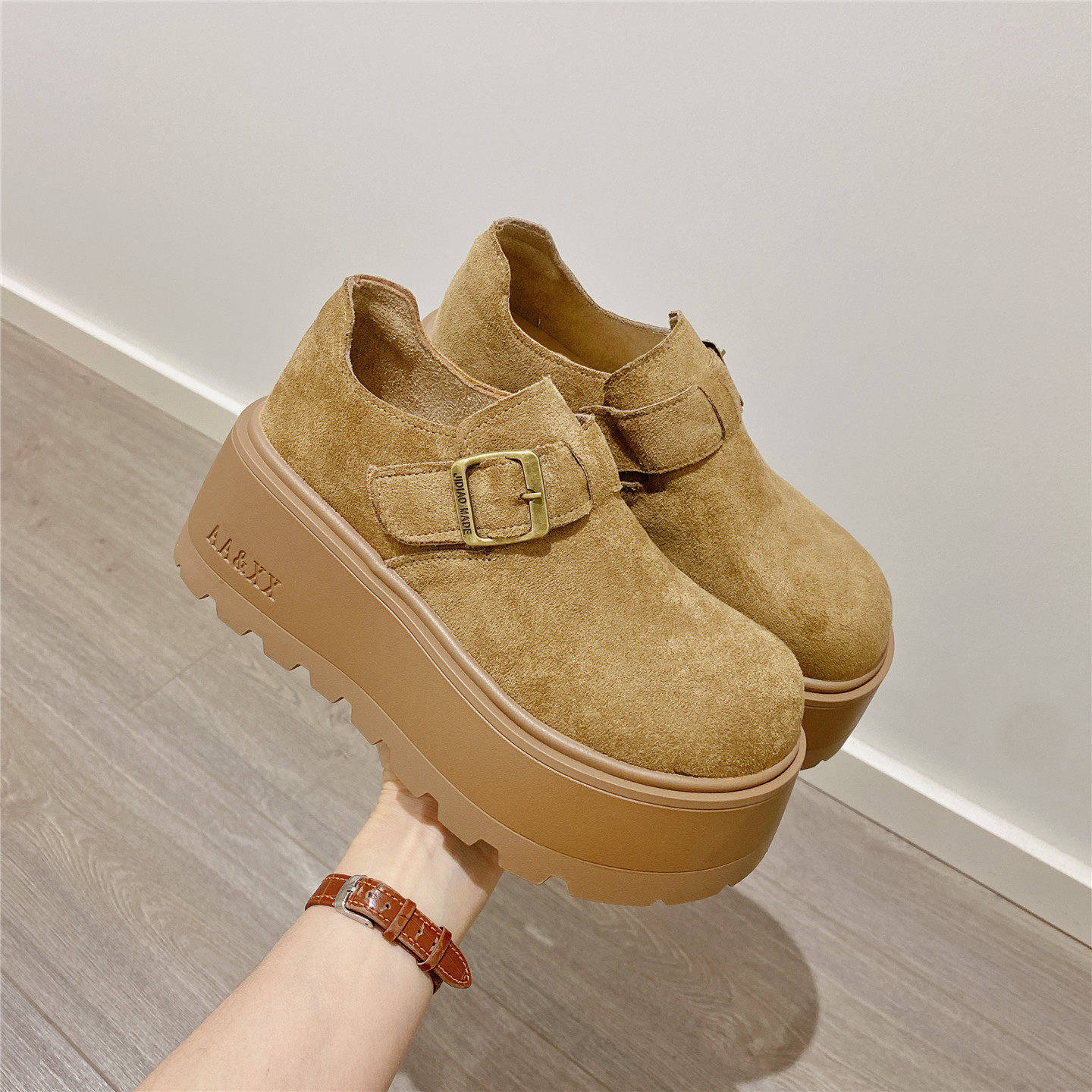 复古搭扣勃肯鞋厚底松糕鞋单鞋女2026春季新款增高6cm高跟乐福鞋,女鞋,勃肯鞋/软木鞋,淘宝优惠券,粉丝福利购,淘宝优惠卷