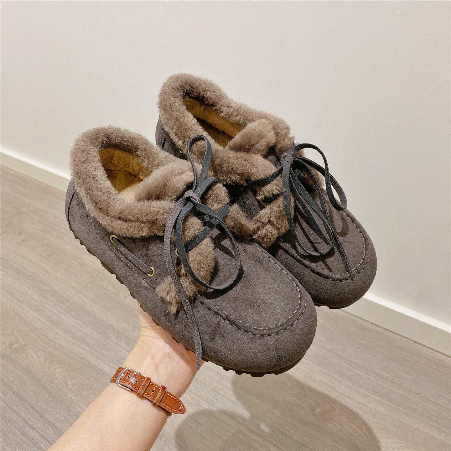 雪地鞋系带毛毛鞋保暖厚底勃肯鞋2025冬季新款加绒内增高单鞋棉鞋,女鞋,勃肯鞋/软木鞋,淘宝优惠券,粉丝福利购,淘宝优惠卷