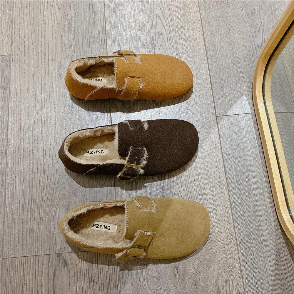 软底加绒豆豆鞋平底乐福单鞋复古英伦风一脚蹬毛毛鞋冬外穿女棉鞋,女鞋,棉鞋,淘宝优惠券,粉丝福利购,淘宝优惠卷
