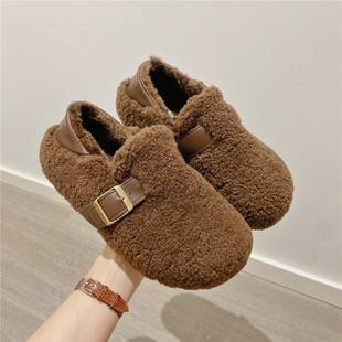 雪地鞋加绒毛毛鞋女2025冬季新款韩版保暖舒适内增高单鞋棉鞋女鞋
