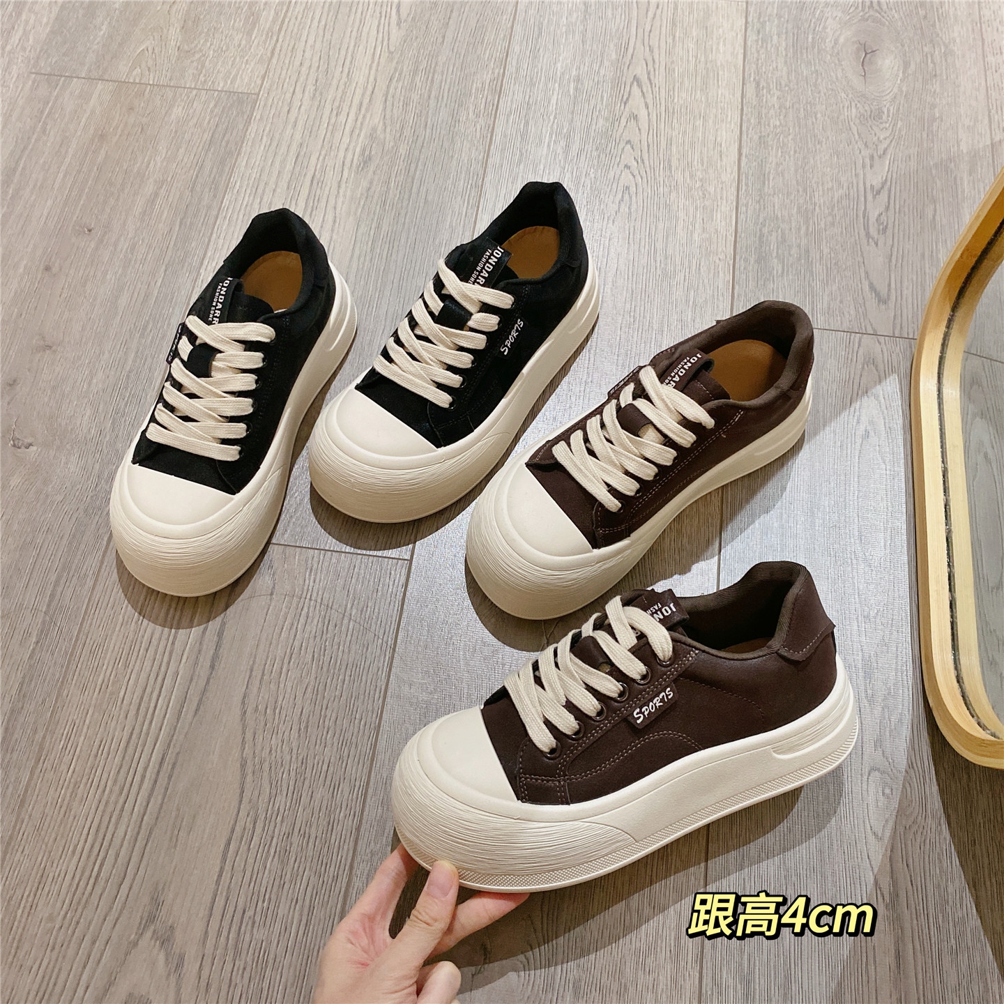 复古系带阿甘鞋板鞋女2025秋季新款韩版厚底松糕休闲鞋运动鞋女鞋