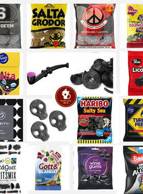 现货瑞典licorice甘草糖茴香大料糖搞怪盐咸酸提趣神喉糖趣味零食