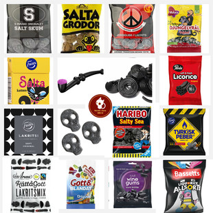 现货瑞典licorice甘草糖茴香大料糖搞怪盐咸酸提趣神喉糖趣味零食