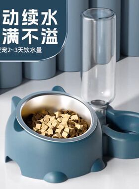 猫碗猫盆狗碗双碗宠物饮水猫咪泰迪蓝猫狗狗食盆猫粮饭盆XW15