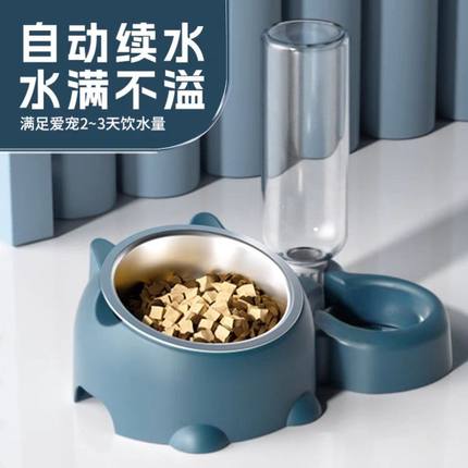 猫碗猫盆狗碗双碗宠物饮水猫咪泰迪蓝猫狗狗食盆猫粮饭盆XW15