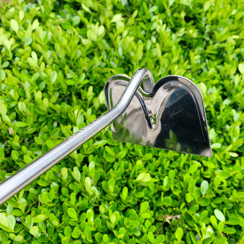 花小白园艺小锄头松土锄地挖坑种植木柄不锈钢家用工具花园工具