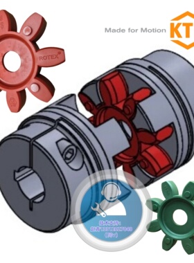 德国KTR-ROTEX GS65夹紧式胀紧式主轴联轴器8瓣弹性体红色PUR绿色