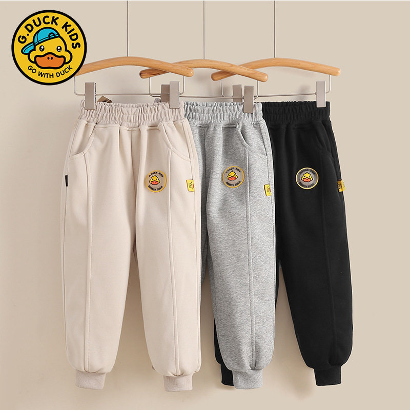 小黄鸭正品儿童春秋卫裤男童女童长裤运动裤韩版宝宝休闲裤子束脚