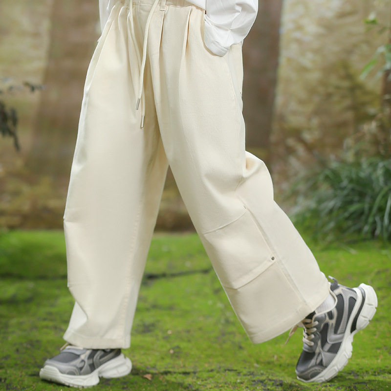 女童裤子春装2026新款休闲直筒长裤中大儿童春夏工装卫裤棉质宽松