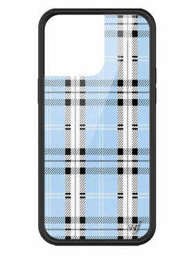 wildflower美国代购14蓝色格子适用苹果iPhone15ProMax WF手机壳
