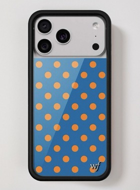美国代购wildflower苹果iPhone17ProMax蓝橙色波点WF防摔手机壳