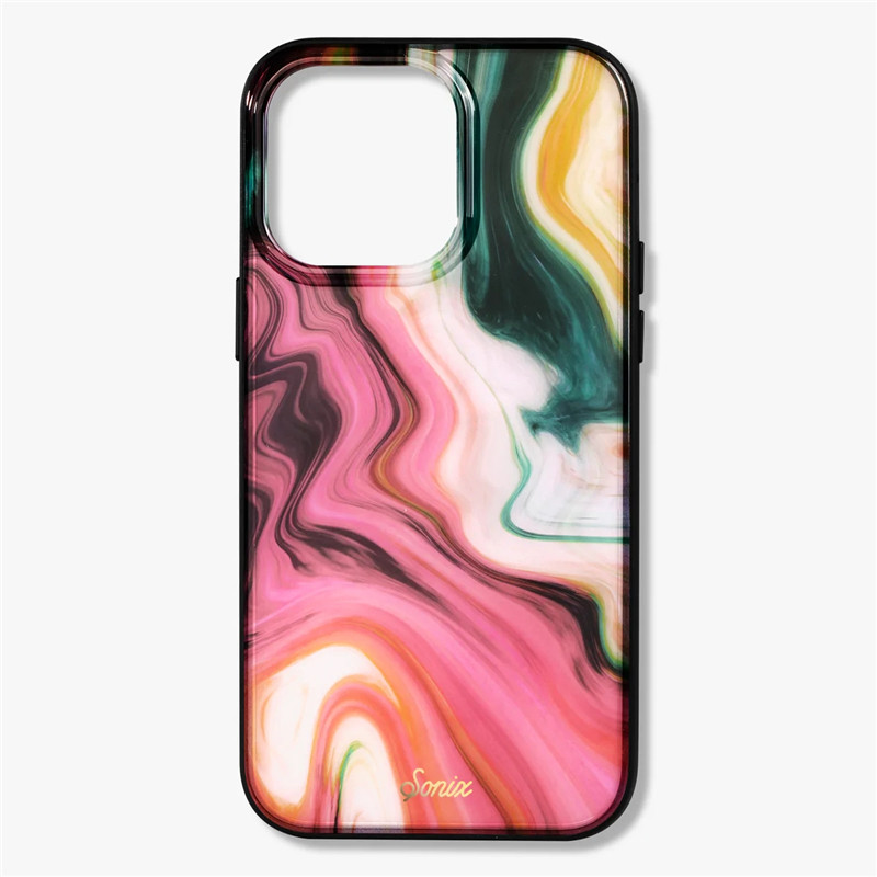 现货 美国Sonix苹果iPhone15ProMax粉绿大理石纹玛瑙色14手机壳