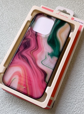 现货 美国Sonix苹果iPhone15ProMax粉绿大理石纹玛瑙色14手机壳