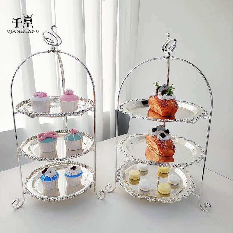 欧式轻奢甜品台装饰摆件展示架茶歇摆台多层蛋糕架下午茶点心架子