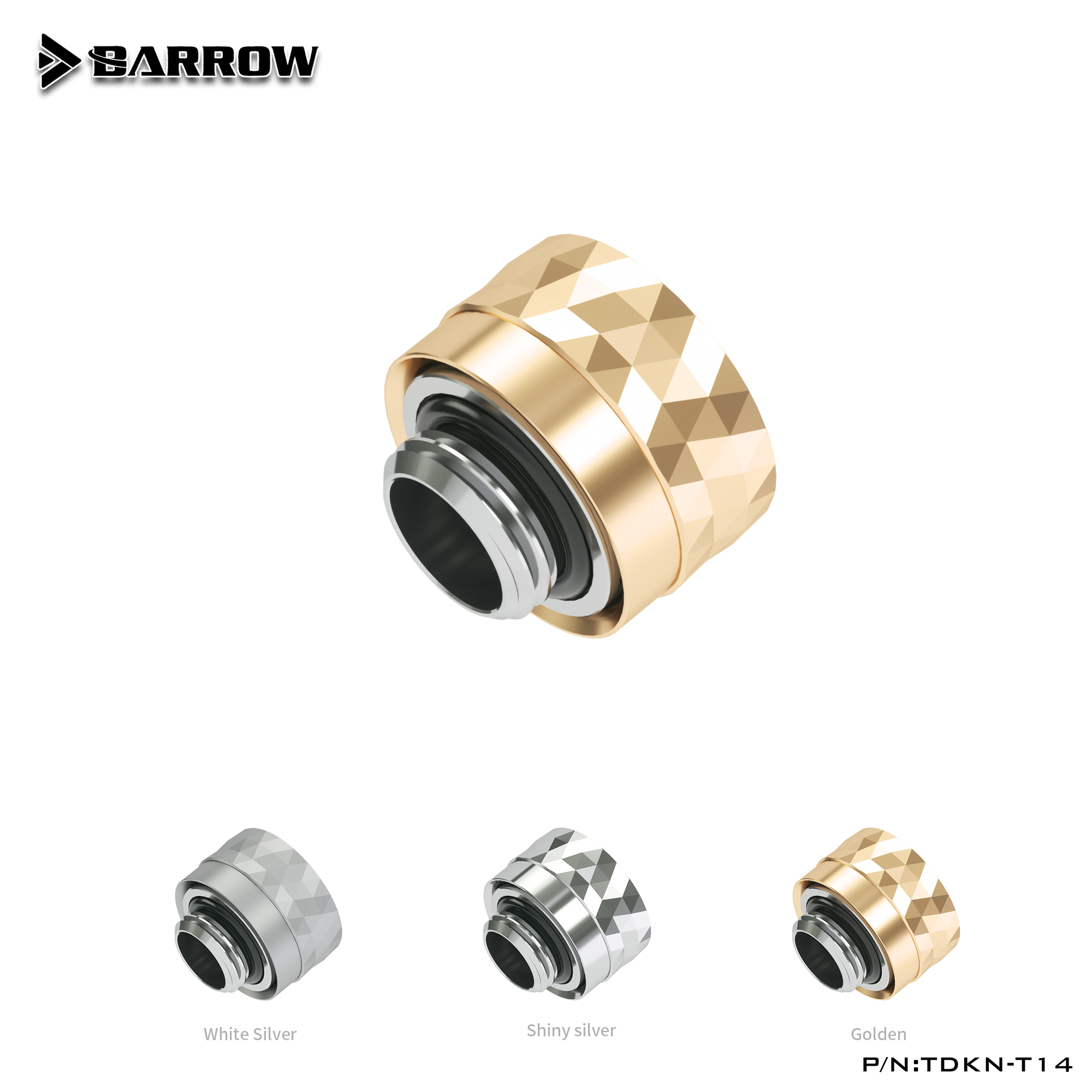 Barrow Dazzle 分体水冷 14MM 硬管手拧接头 硬快快拧 TDKN-T14 电脑硬件/显示器/电脑周边 散热器/风扇 原图主图