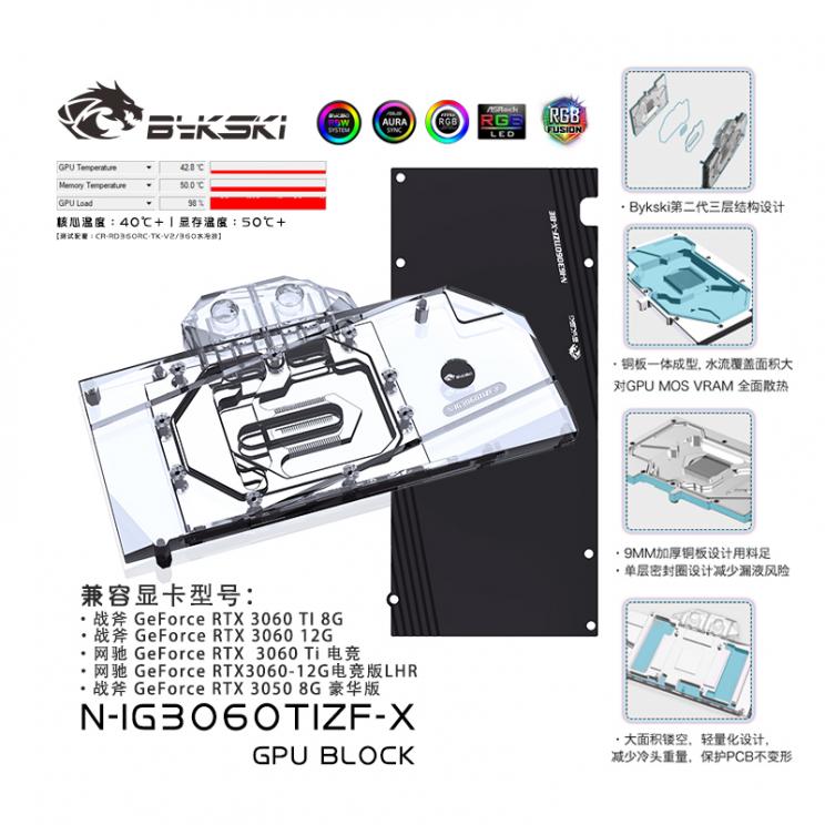 显卡水冷头战斧RTX3060TIbykski