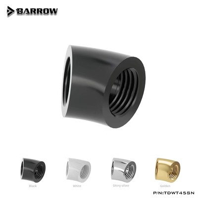 Barrow G1/4 45度 45度双内牙转接座 硬管 接头 TDWT45SN  黑 银 电脑硬件/显示器/电脑周边 散热器/风扇 原图主图