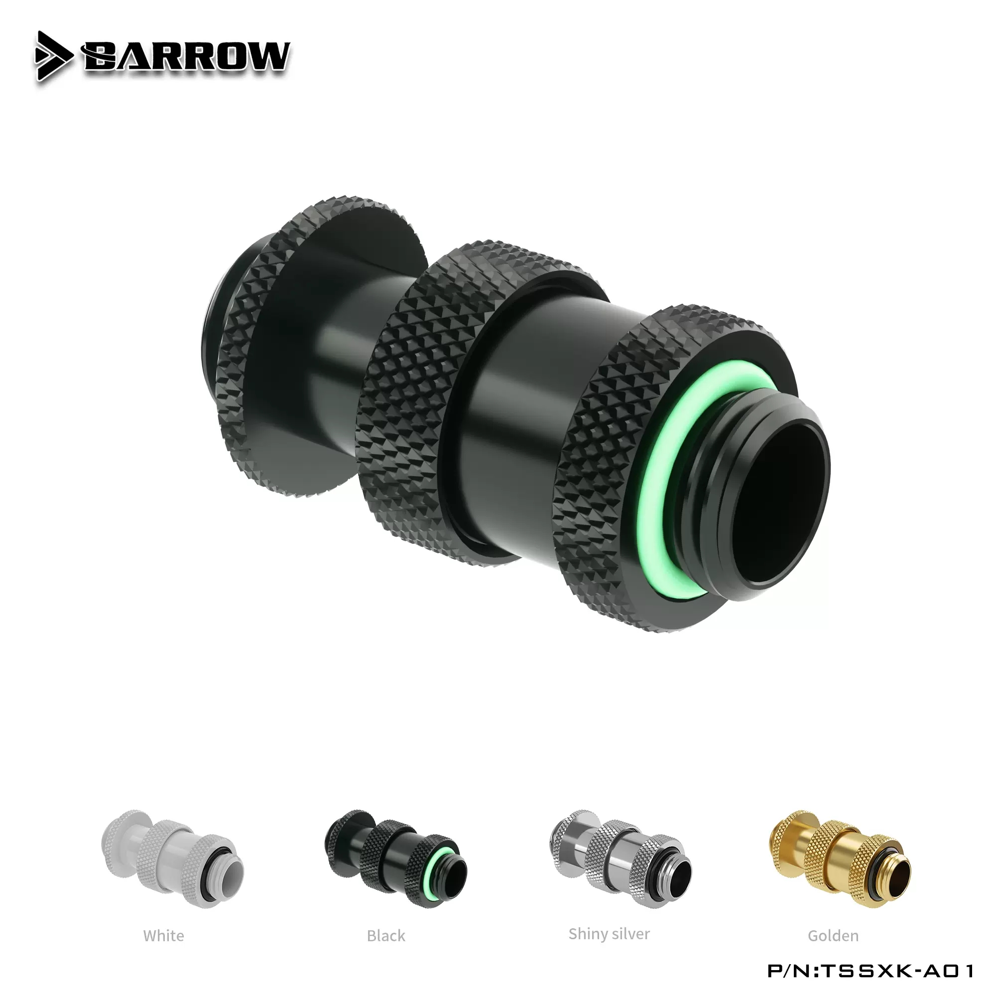 Barrow  双G1/ 4“伸缩接头(22-31MM) TSSXK-A01  白/黑/亮银色 电脑硬件/显示器/电脑周边 散热器/风扇 原图主图