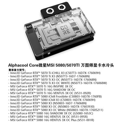 欧酷RTX5080/5070TI显卡水冷头