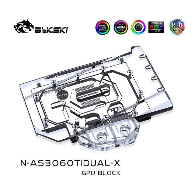 BYKSKI N-AS3060TIDUAL-X GRAPHICS CARD WATER BLOCK ASUS DUAL-RTX3060TI-O8G