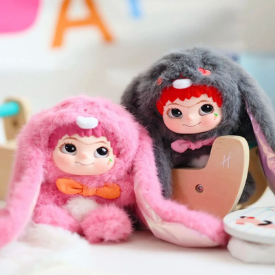 正版WAKUKU二代狐狐兔兔捣蛋日记系列盲盒搪胶毛绒挂件