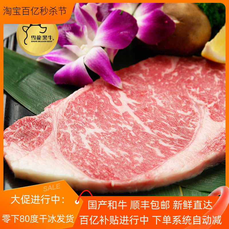 雪龙和牛眼肉3A500g雪花新鲜原切儿童非腌制牛排套餐团购生鲜食材