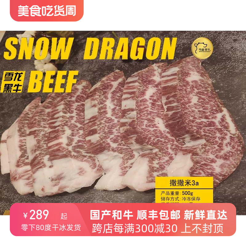 雪龙和牛撒撒米3a 500g烤肉生牛肉生鲜雪花霜降儿童牛排包邮