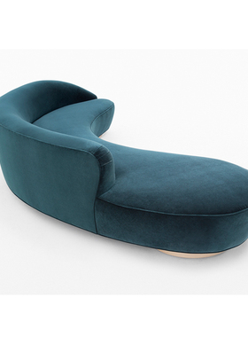 圆弧异形酒店大堂居家实木脚阴阳布局 freeform 商务居家两用沙发