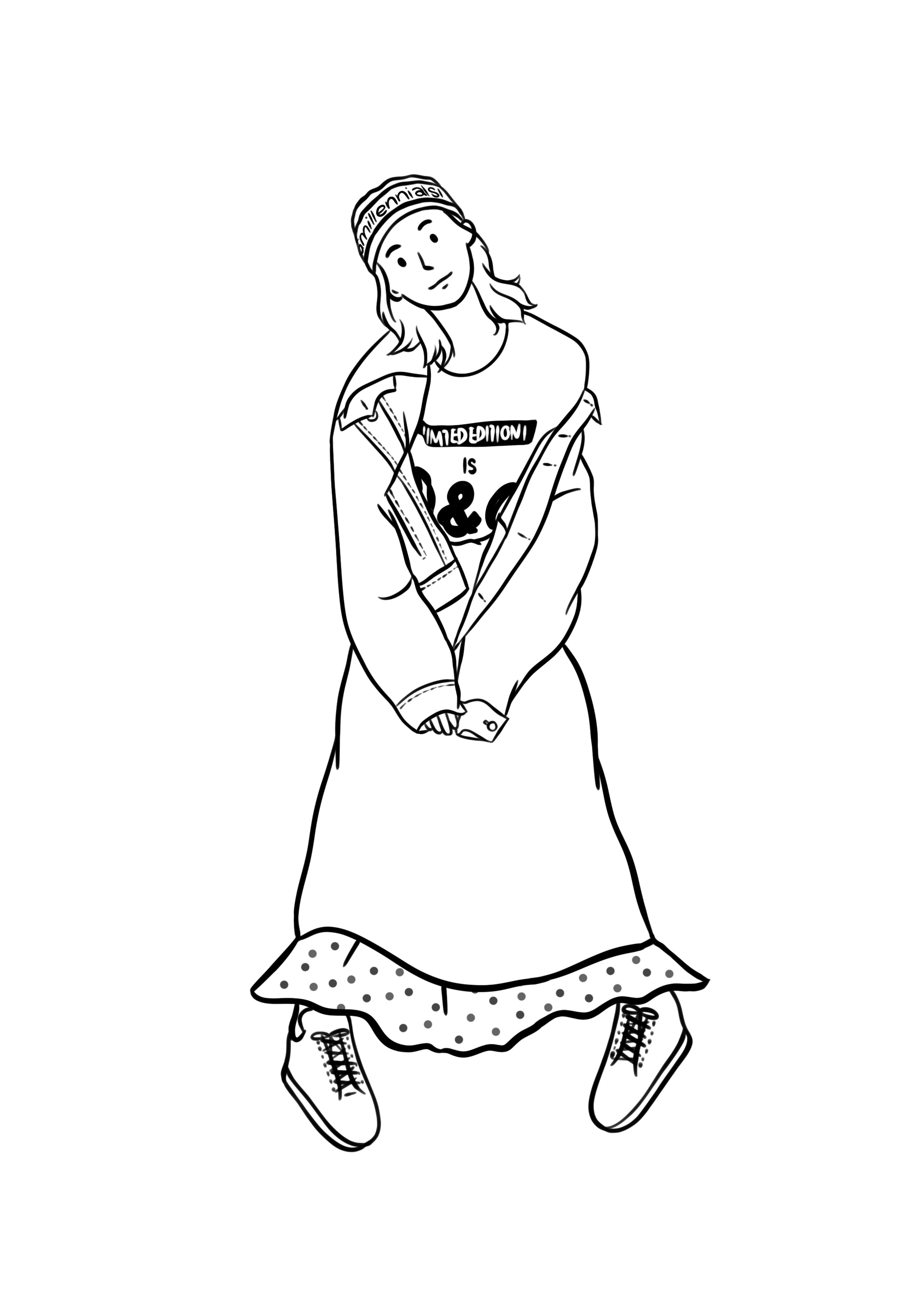 收货头像q版本情侣单人黑白线条卡通人物简笔画真人转手绘